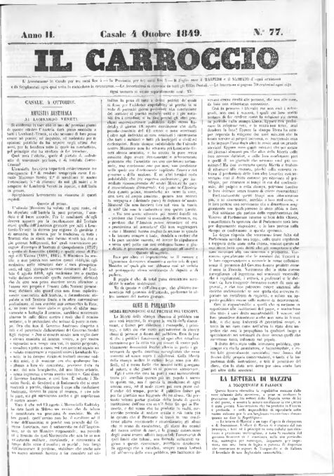 Il Carroccio - Edizione 77 del 04/10/1849